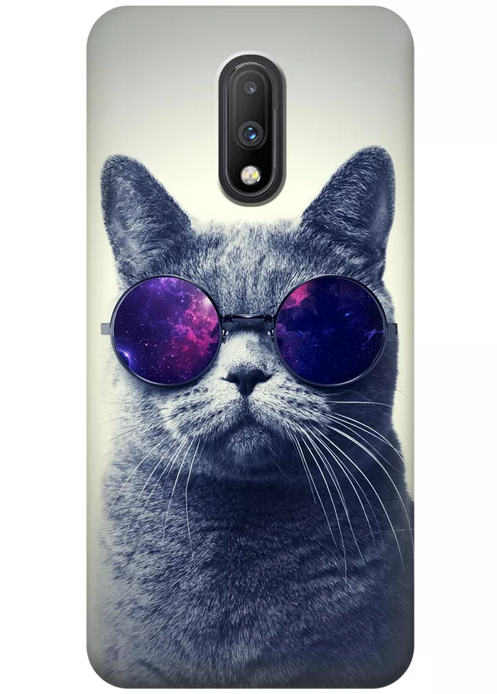 Чехол для OnePlus 7 - Кот в очках