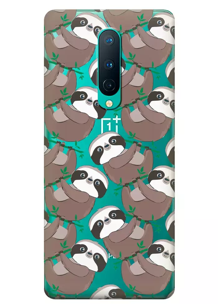 Прозрачный чехол на OnePlus 8 - Ленивцы