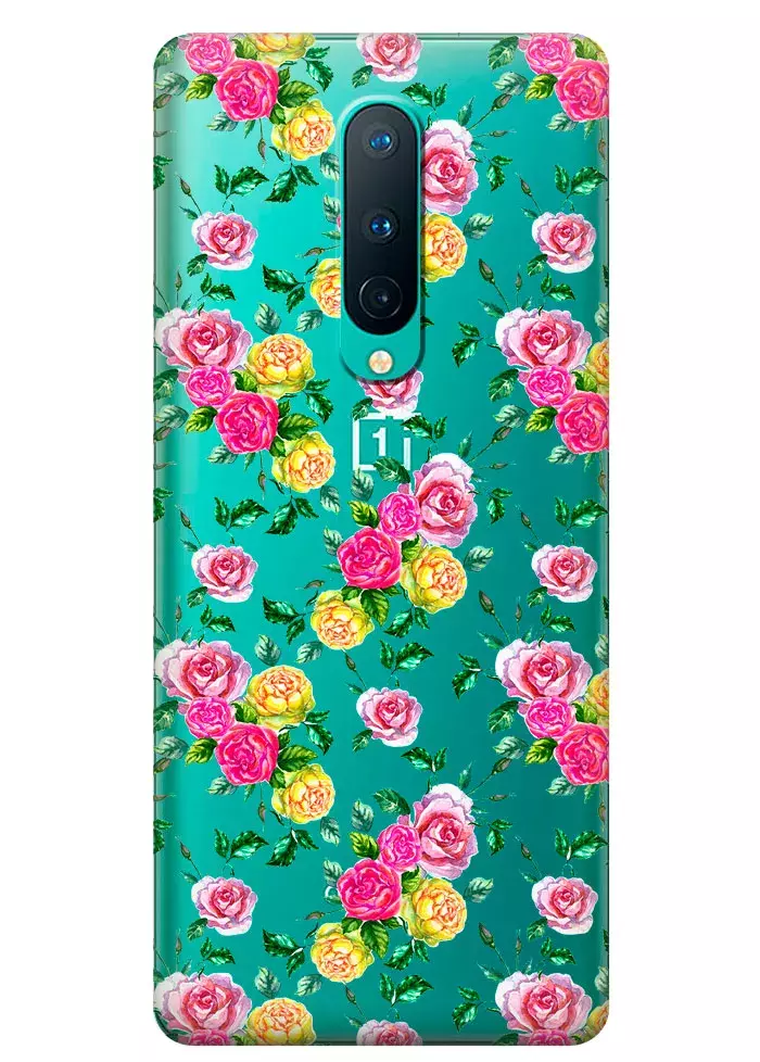 Прозрачный чехол на OnePlus 8 - Розы