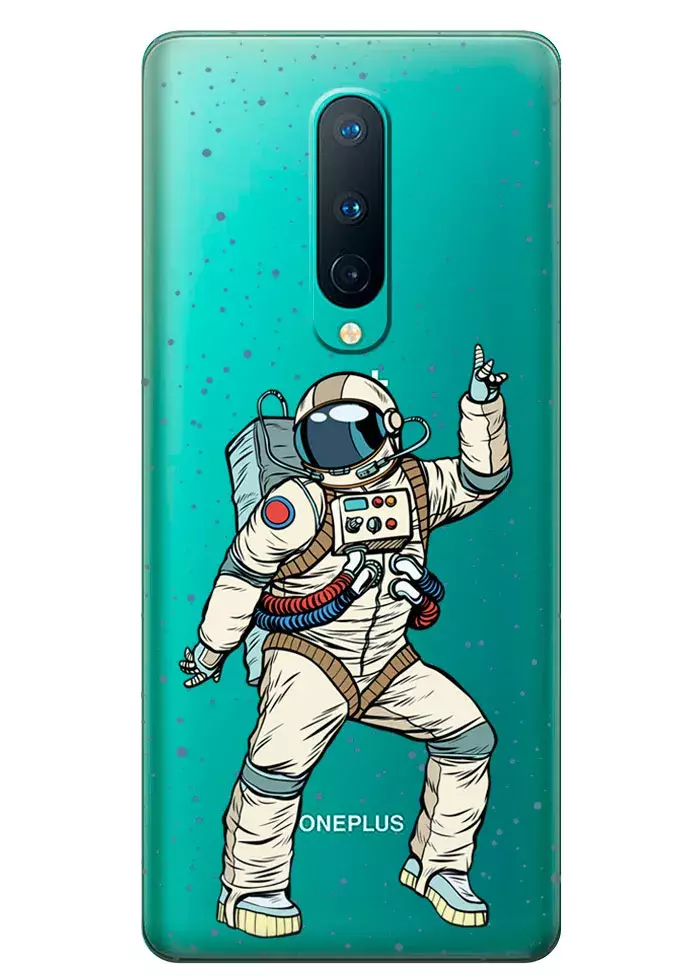 Прозрачный чехол на OnePlus 8 - Веселый космонавт