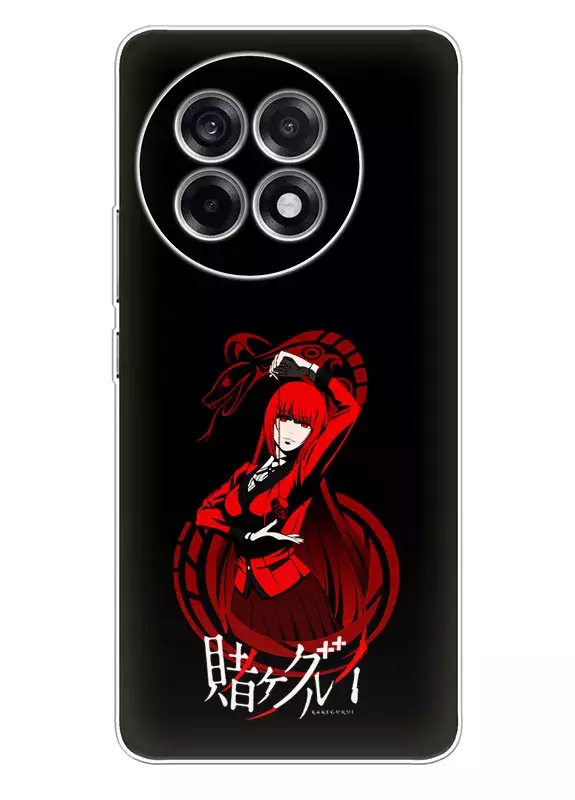 OnePlus 13R чехол - Безумный азарт Маньяк азартных игр Какэгуруи Kakegurui Compulsive Gambler Юмэко Джабами на фоне змеи