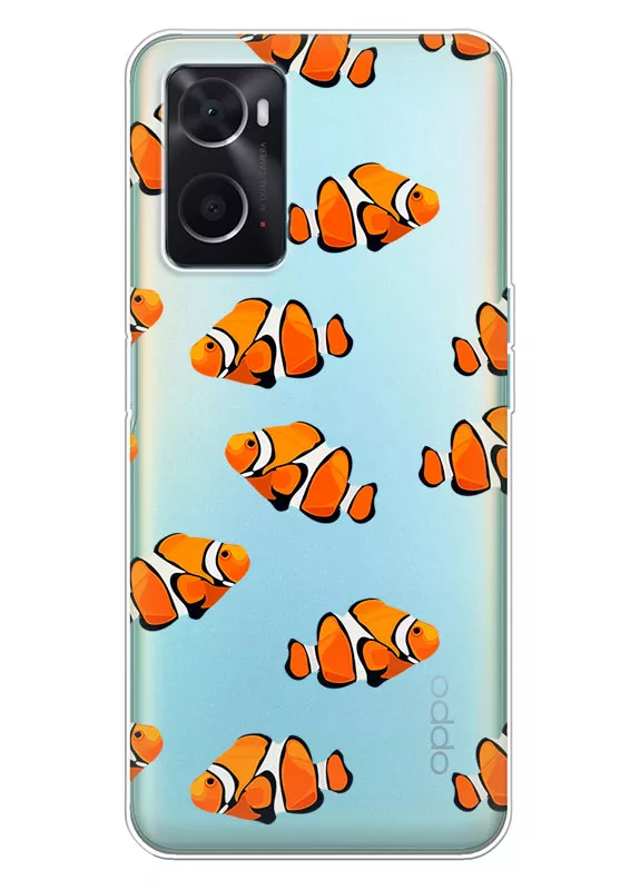 OPPO A76 силиконовый чехол с рыбками