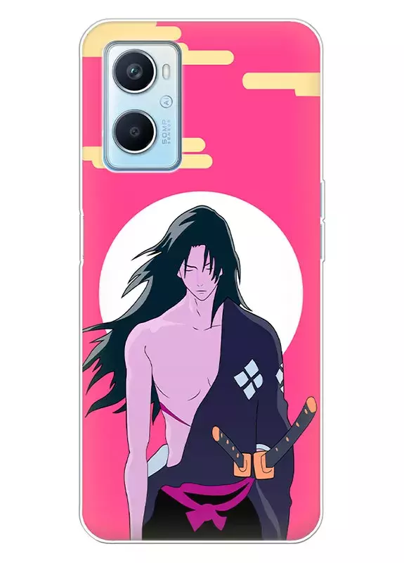 Оппо А96 чехол - Самурай Чамплу Samurai Champloo Окуру на фоне белого солнца вектор-арт 