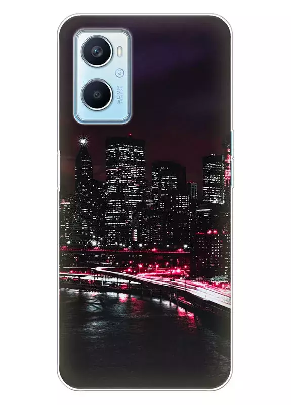OPPO A96 силиконовый чехол с картинкой - Небоскребы