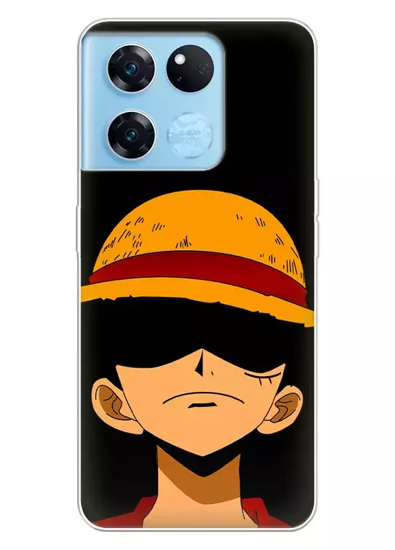 OnePlus Ace Racing чехол - Ван-Пис One Piece лицо Луффи в тени вектор-арт