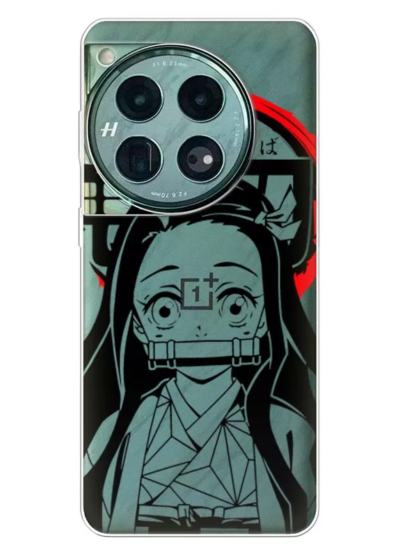 OnePlus 12 чехол силиконовый прозрачный - Demon Slayer Незуко Камадо