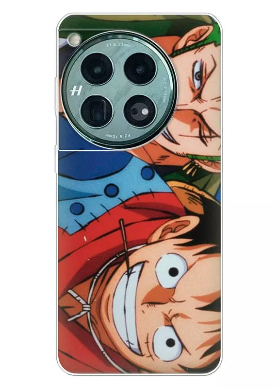 OnePlus 12 чехол - Луффи и Ророноа Зоро смеются крупным планом | Ван-Пис One Piece