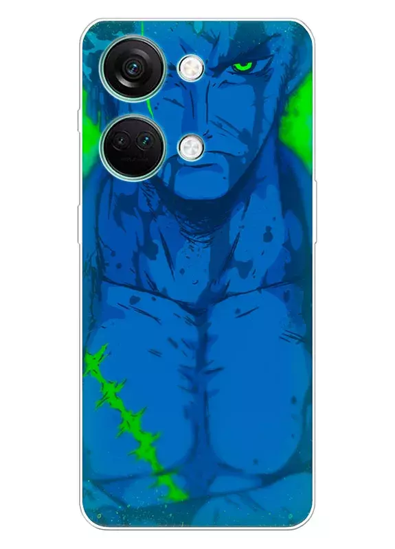 OnePlus Nord 3 чехол - Ван-Пис One Piece синий Ророноа Зоро крупным планом