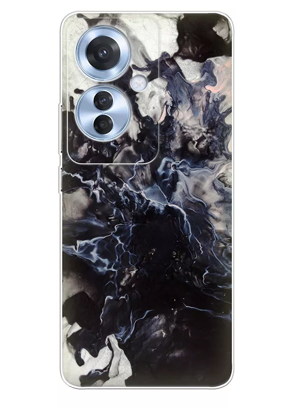 Чехол силиконовый на OPPO Reno 11F с уникальным рисунком - Взрыв мрамора