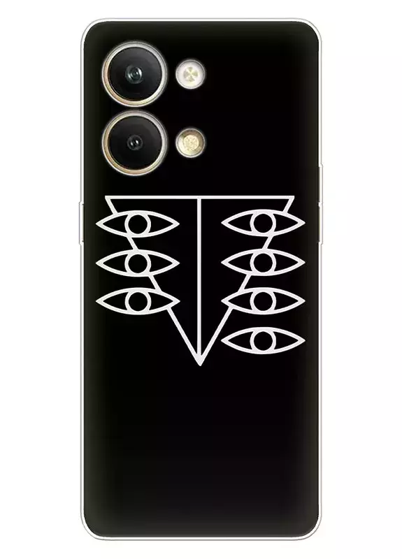 Чехол для OPPO Reno 9 Pro - Евангелион Evangelion Triangle Eyes White Logo