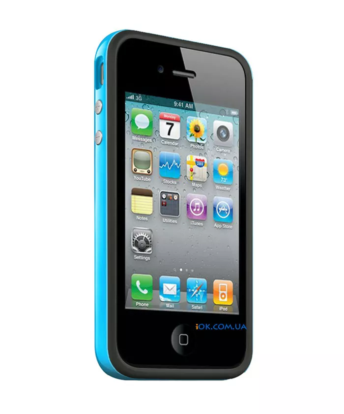 Купить оригинальный бампер для iPhone 4, синий с черным