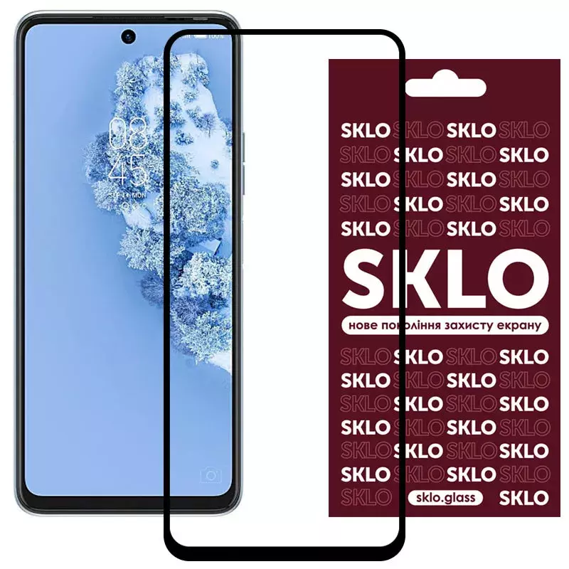 Защитное стекло SKLO 3D (full glue) для TECNO Camon 17P, Черный