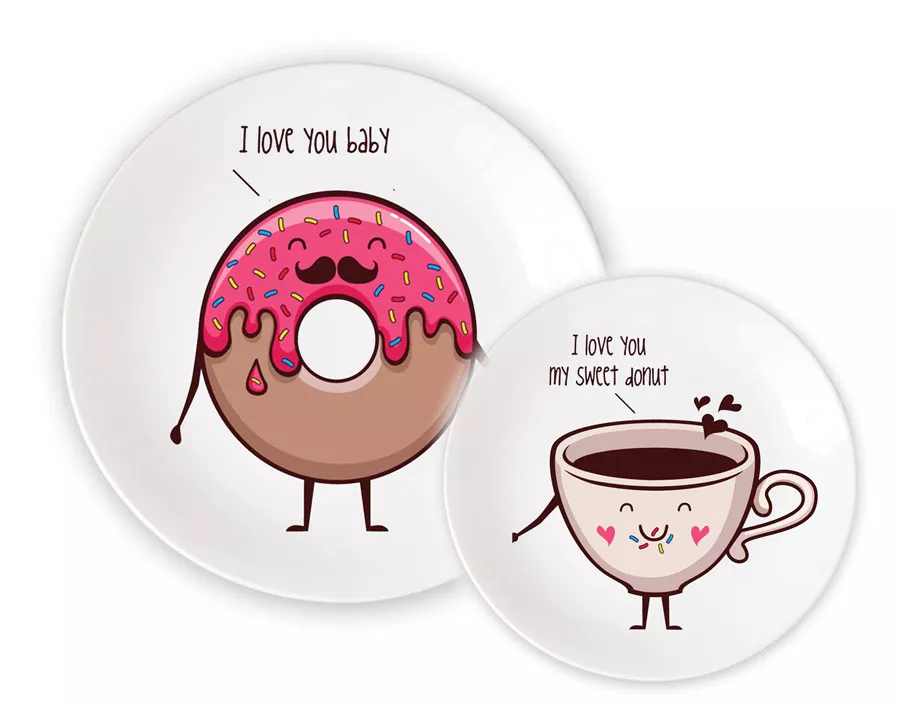 Тарелки для пары - I Love you my sweet donut