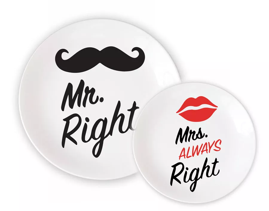 Тарелки для пары - Mr Right / Mr Always Right