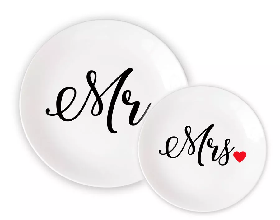 Тарелки для пары - Mr & Mrs