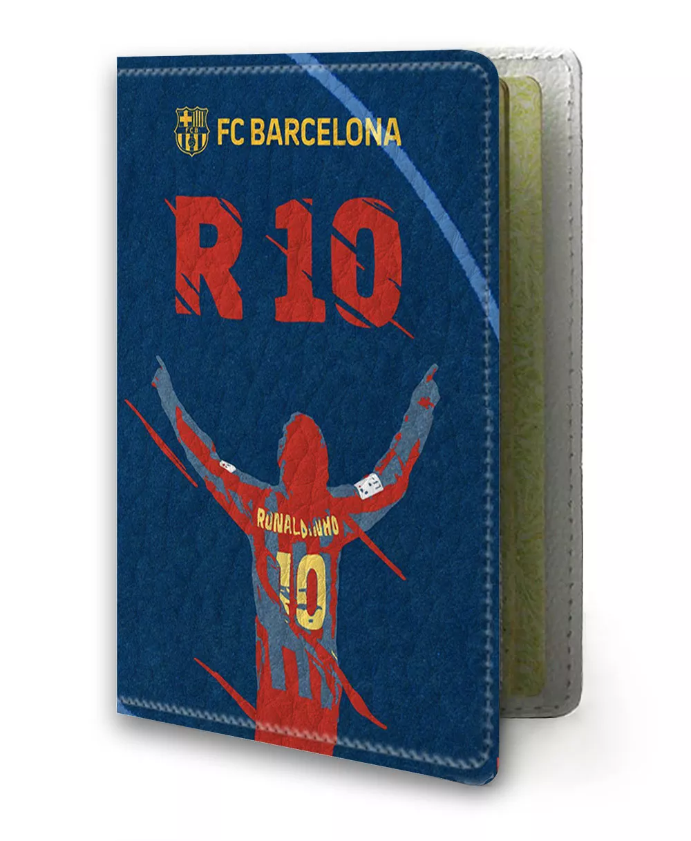 Обложка на паспорт - ФК Барселона / Роналдиньо