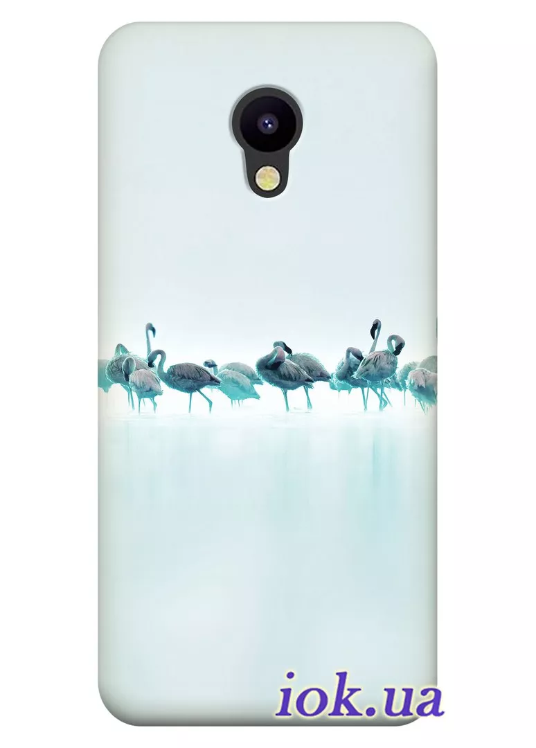 Чехол для Meizu M5 - Фламинго в тумане