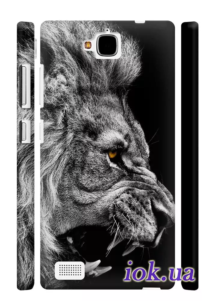 Чехол для Huawei Honor 3C - Рычащий лев