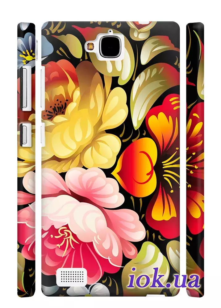 Чехол для Huawei Honor 3C - Живописные цветы