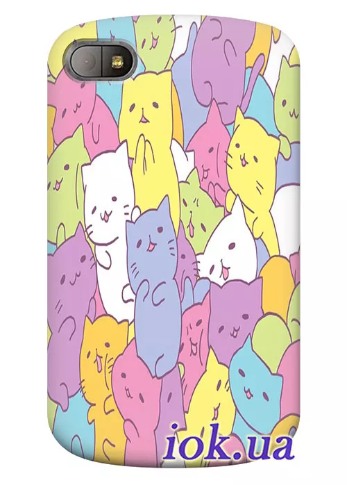 Чехол для Blackberry Q10 - Радужные котята 