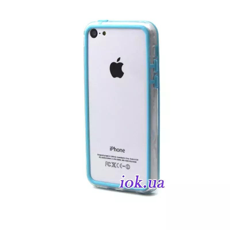 Прозрачный бампер для iPhone 5c, голубой