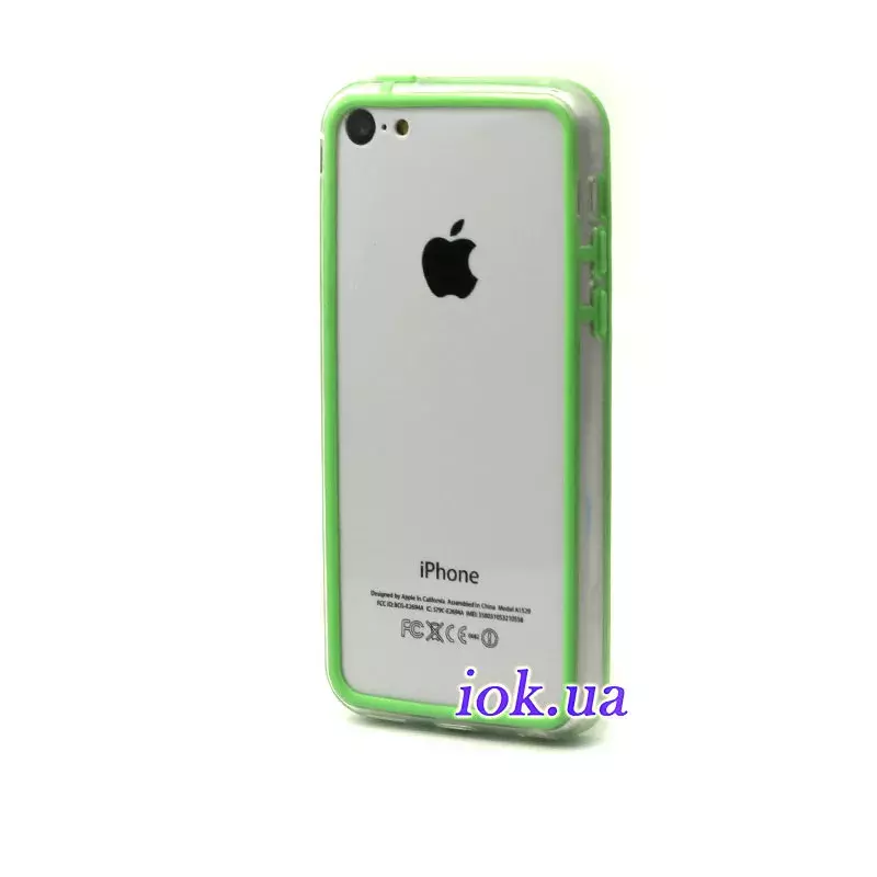 Прозрачный бампер для iPhone 5c, зеленый
