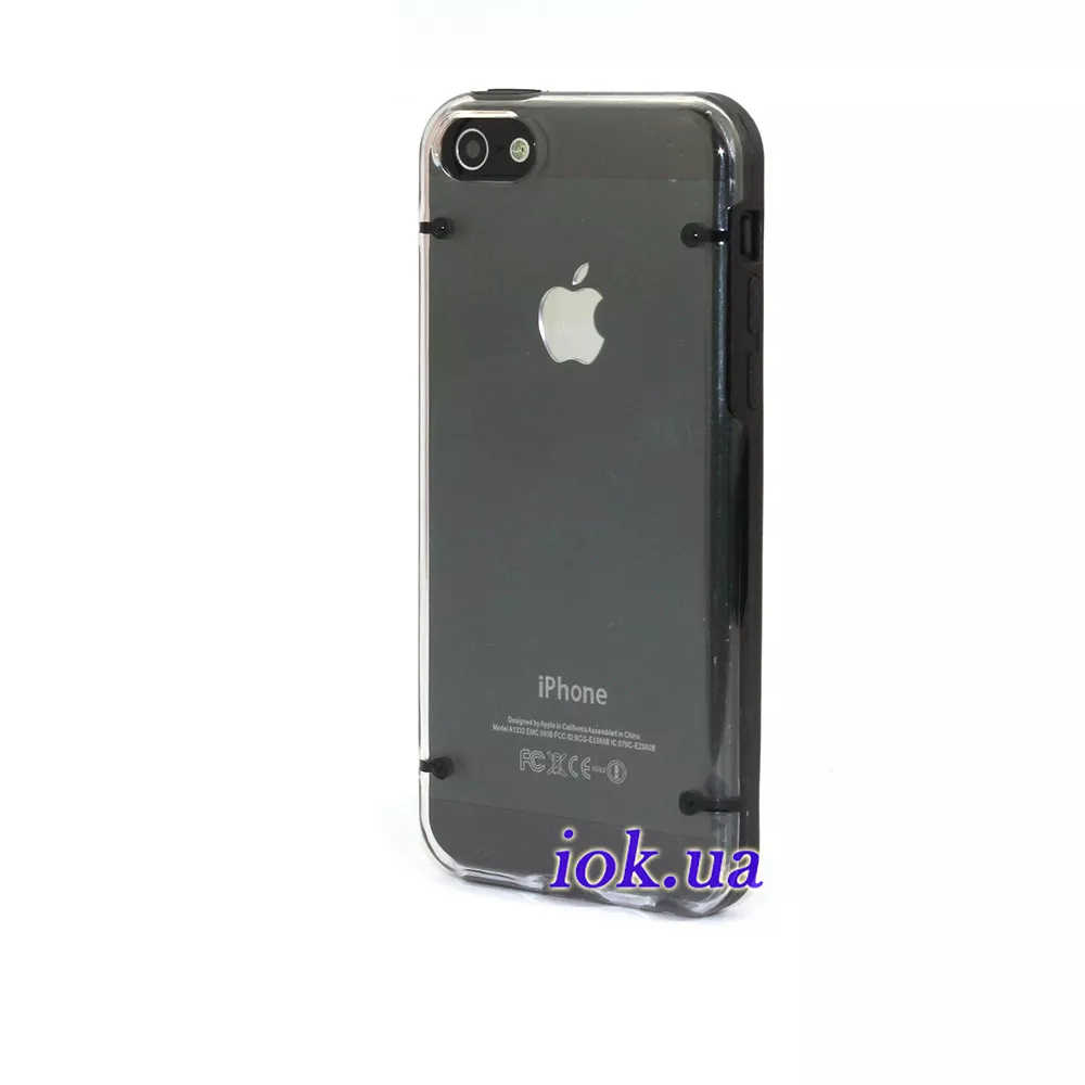 Прозрачный чехол для iPhone 5/5S из силикона, черный