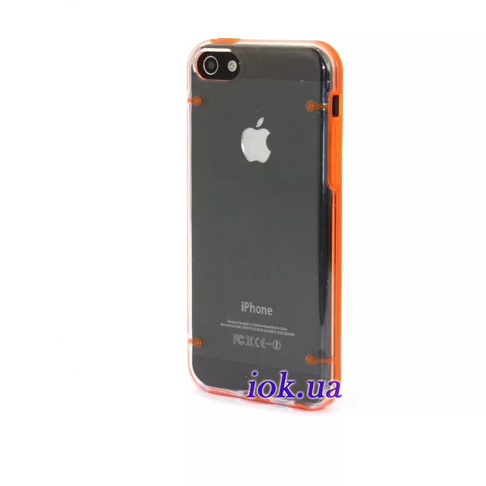 Прозрачный чехол для iPhone 5/5S из силикона, оранжевый