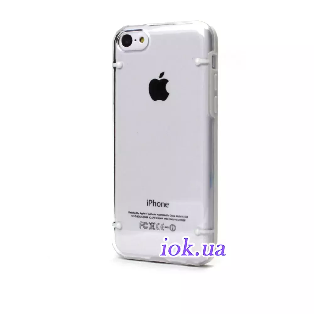Прозрачный силиконовый для iPhone 5C, белый