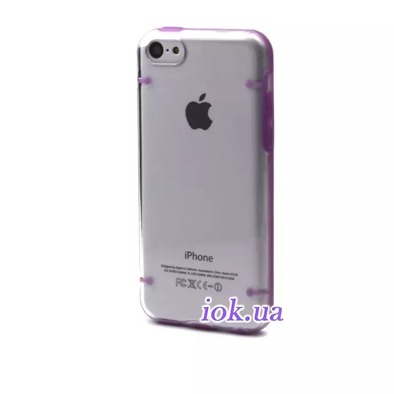 Прозрачный силиконовый для iPhone 5C, фиолетовый
