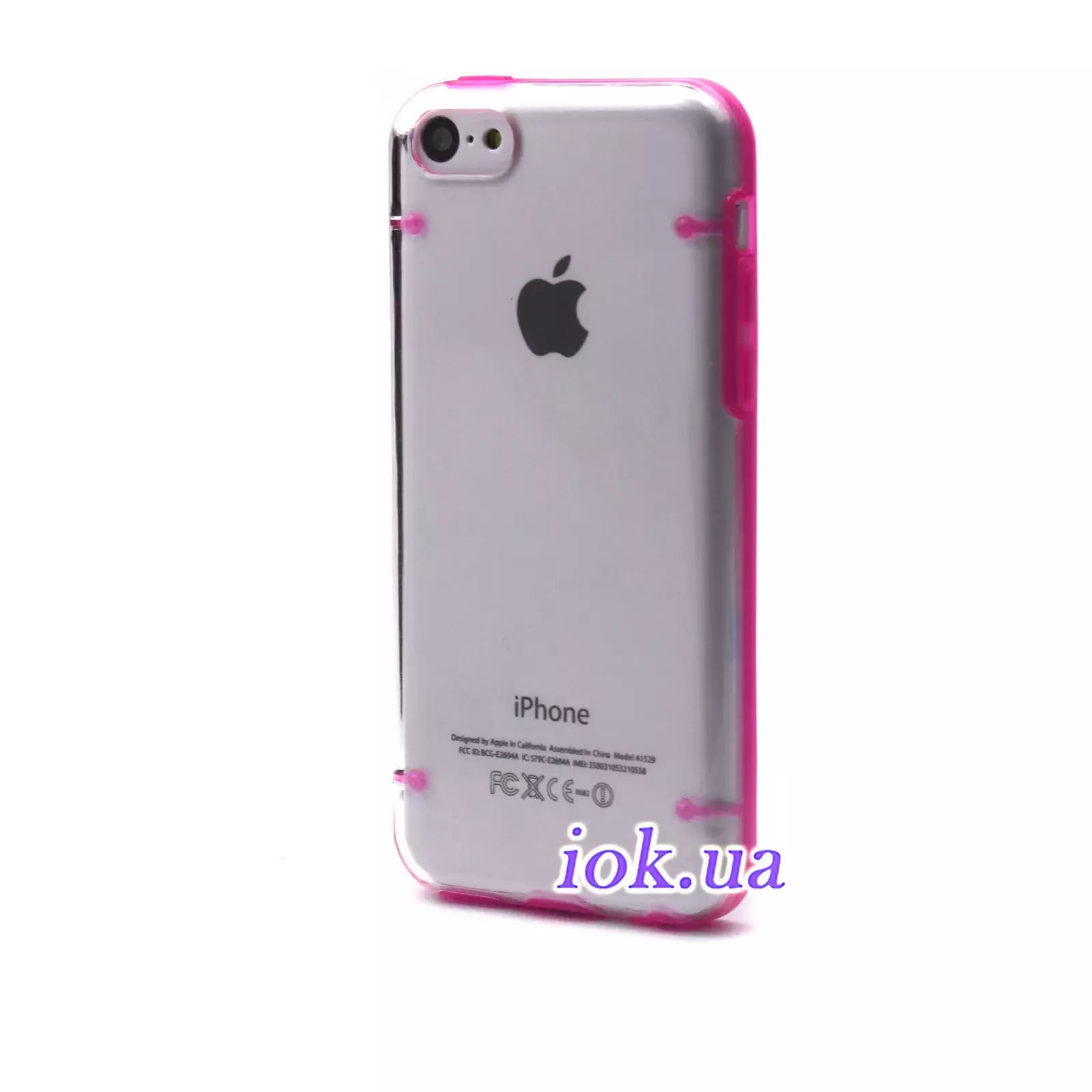 Прозрачный силиконовый для iPhone 5C, розовый