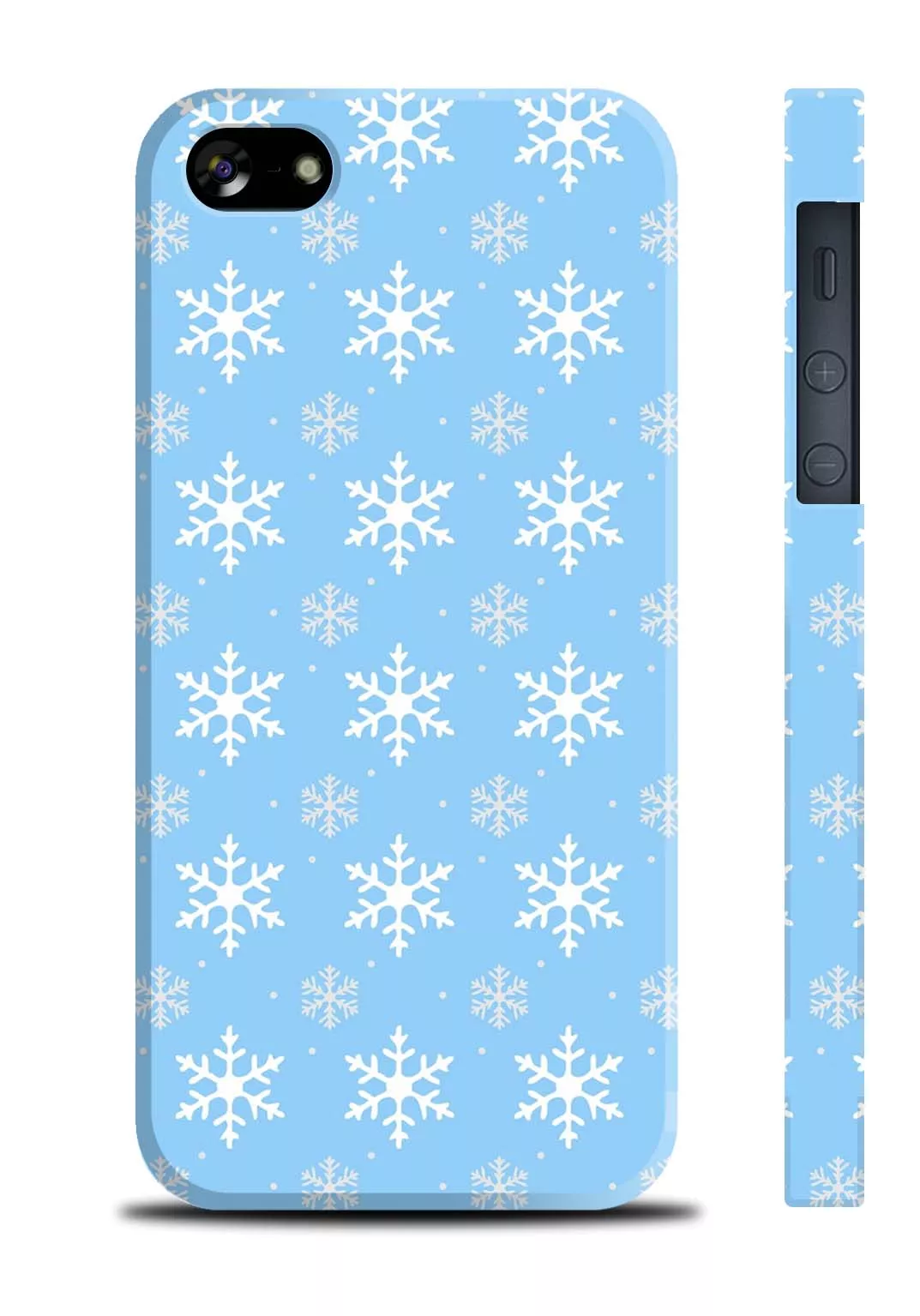 Чехол  для Айфон 5, Айфон 5S - Snowflakes light blue