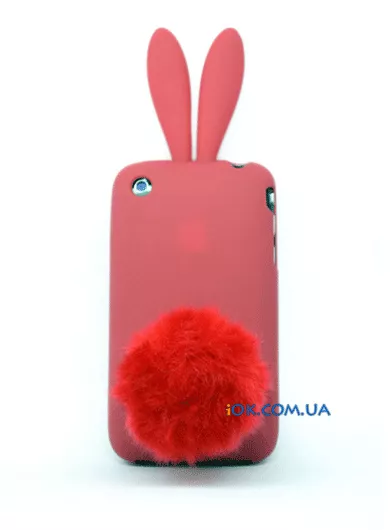 Розовый чехол заяц PlayBoy для iPhone 3gs