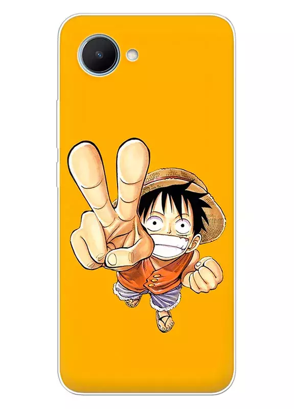 Realme C30 чехол - Ван-Пис One Piece радостное приветствие Луффи 