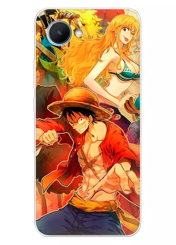Realme C30 чехол - Ван-Пис One Piece атакующий Луффи и Нами