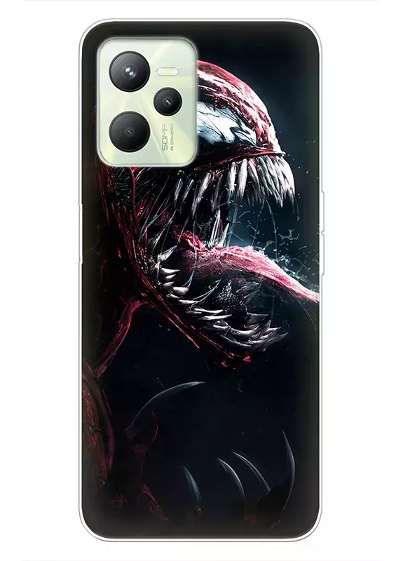 Чехол для Realme C35 - Карнаж, Carnage в невероятной ярости крупным планом 