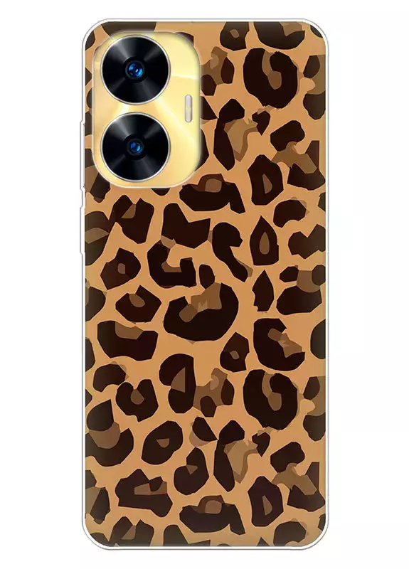 Realme C55 силиконовый чехол с картинкой - Леопардовый принт