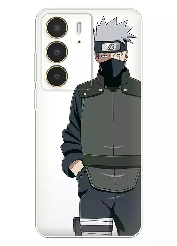 Чехол для Realme C75 4G из силикона - Наруто Какаси на белом фоне