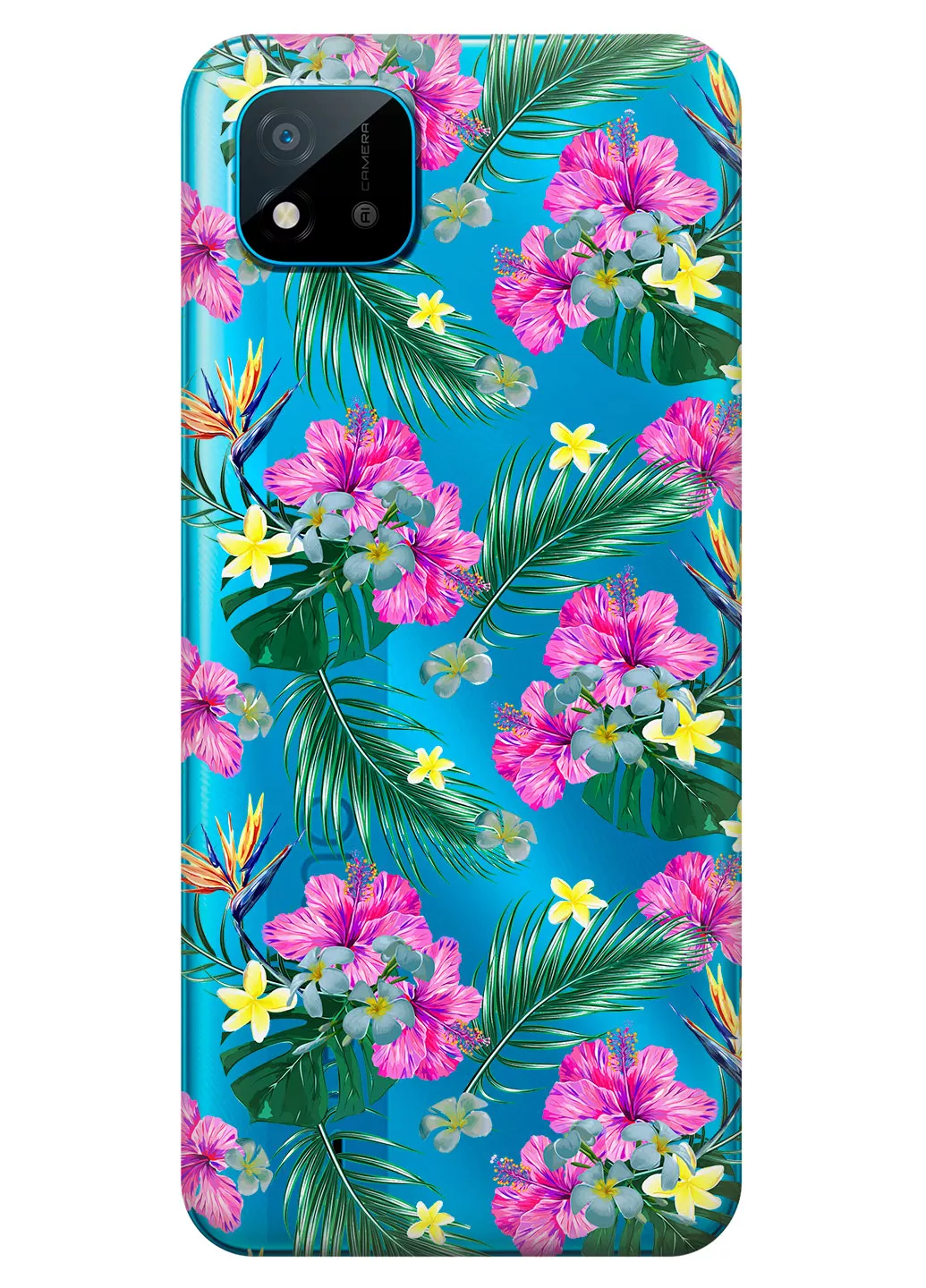 Чехол для Realme С20 - Тропические цветы