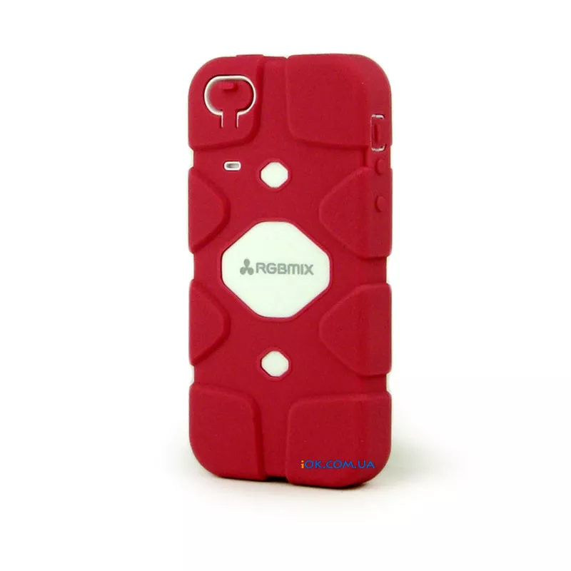 Резиновый противоударный чехол RGBMIX на iPhone 5, красный