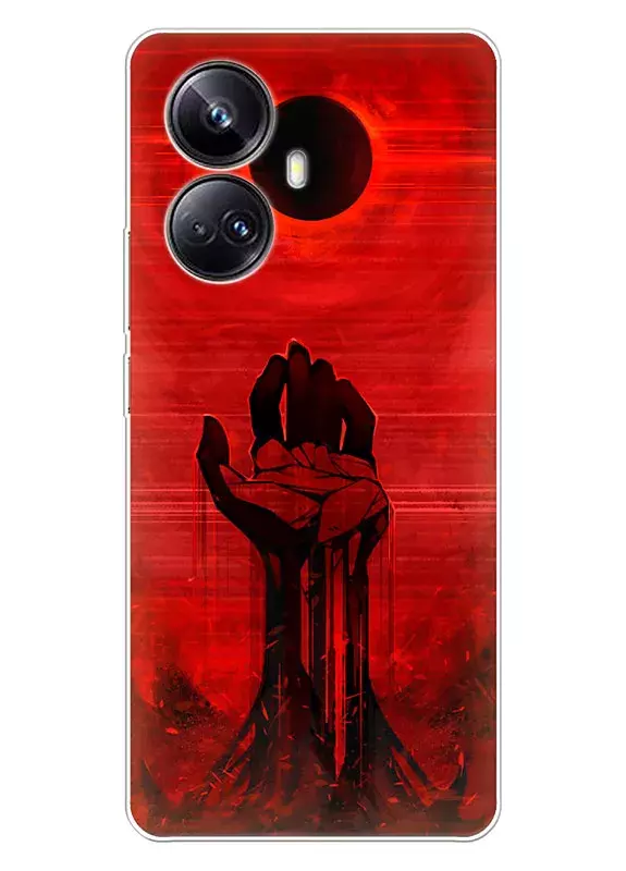 Realme 10 Pro Plus чехол - Берсерк Бэрусэруку Berserk Beruseruku рука тянется к солнечному затмению 