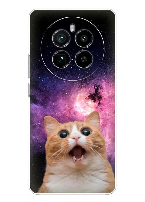 Чехол на Realme GT5 Pro с прикольным рисунком - Котенок в космосе