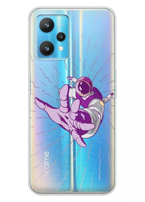 Веселый чехол для Realme 9 Pro с космонавтом
