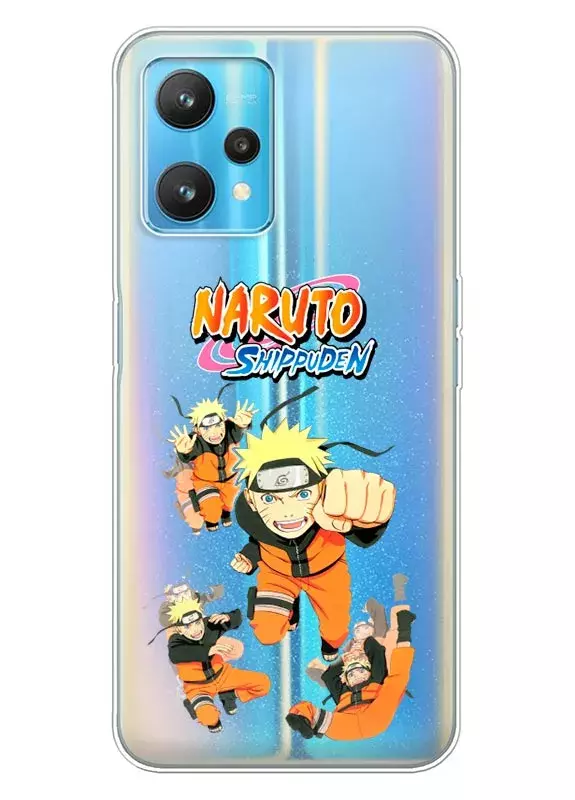 Чехол для Realme 9 Pro из прозрачного силикона - Naruto Shippuden Attack