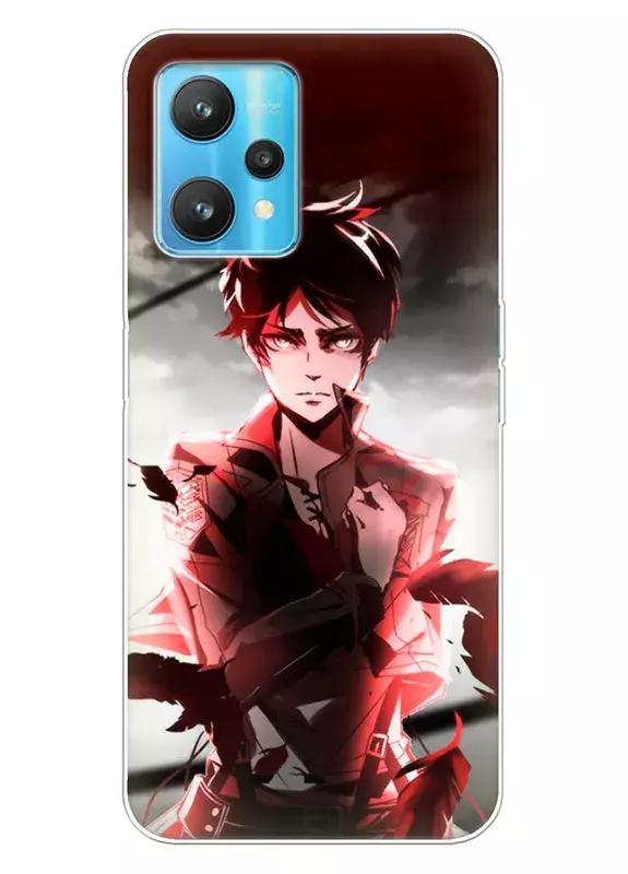 Realme 9 Pro чехол - Атака на титанов Attack on Titan кровавый взгляд Эрена Йегера