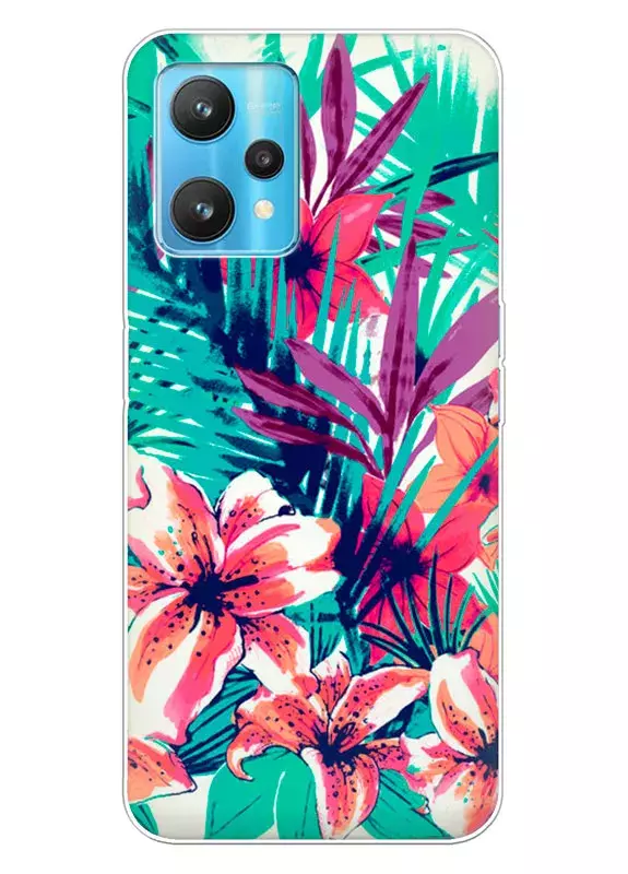Чехол для Realme 9 Pro из тонкого силикона - Цветочная Икебана
