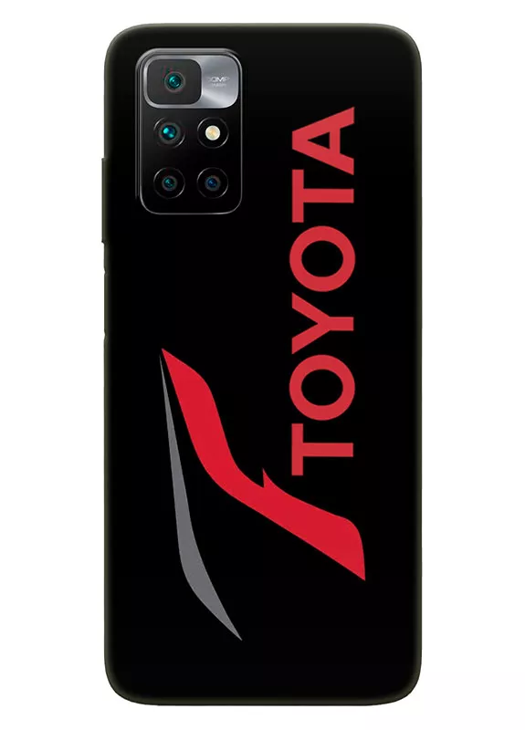 Чехол для Редми Нот 11 4Дж из силикона - Toyota Тойота минималистский логотип и название крупным планом вектор-арт