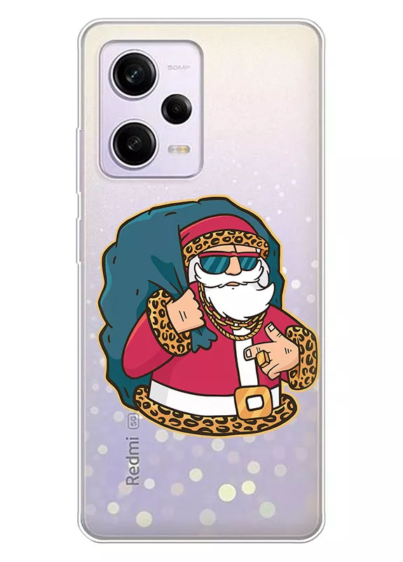 Прозрачный силикоовый чехол для Redmi Note 12 Pro+ - Современный Сайнта Клаус
