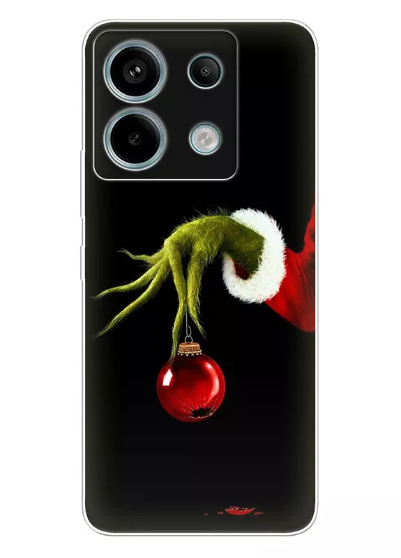 Чехол для Redmi Note 13 Pro 5G - Гринч и новогодний шар