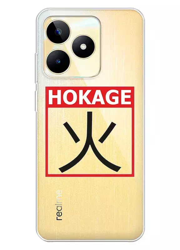 Чехол для Realme Narzo N53 - Naruto Hokage Logo, прозрачный силикон